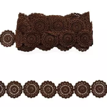 Кружево матовое гипюр 5,5 см/9,14 м (266 тёмный шоколад)