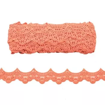 Кружево матовое гипюр 5 см/13,72 м (169 коралловый)