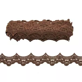 Кружево матовое гипюр 5 см/13,72 м (77 шоколад)