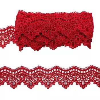 Кружево матовое гипюр 6 см/9,14 м (073 бордовый)