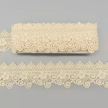 Кружево матовое гипюр 7,5 см/9,14 м (406 молочный)