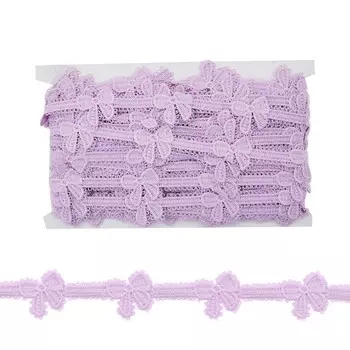 Кружево матовое гипюр «Бантики» 3 см/13,72 м (148 сиреневый)