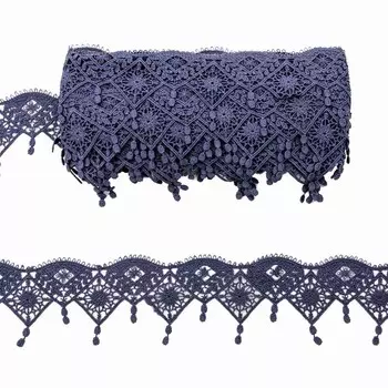 Кружево матовое гипюр с подвесками 5,5 см/9,14 м (240 лаванда)