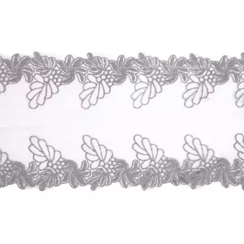 Кружево матовое на сетке 12 см/13,72 м (серый)