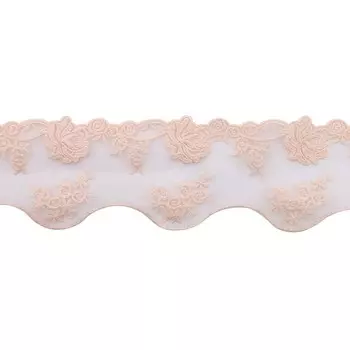Кружево матовое на сетке 7,5 см/13,72 м (пыльная роза)
