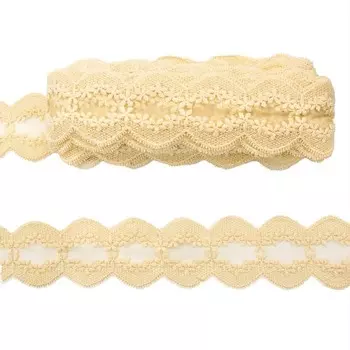 Кружево матовое на сетке 7,5 см/18,29 м (406 молочный)