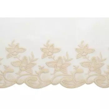 Кружево на сетке 12 см/13,72 м (N8215 золотисто-бежевый)