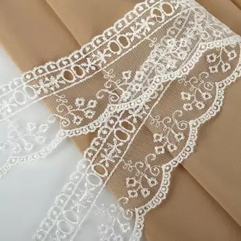 Кружево на сетке, 45 мм, 11±1 м, айвори