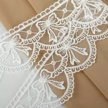 Кружево на сетке, 60 мм 11 ± 1 м, цвет белый