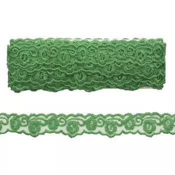 Кружево органза, 23 мм/6,8 м (+/- 4 см), 060 светлый зелёный