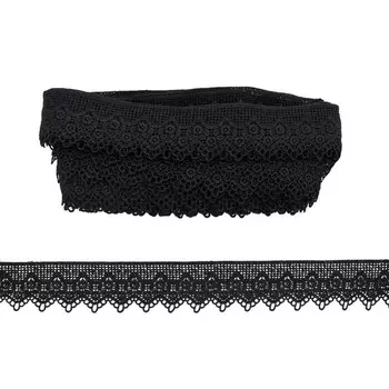 Кружево Premium гипюр 4 см/13,72 м (чёрный)