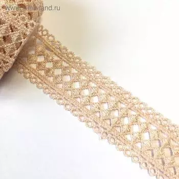 Кружево, размер 3,5 см, 1 ярд, цвет кремовый