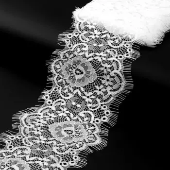 Кружево реснички, 100 мм 9 ± 0,5 м, в бобине 3 шт по 3 м, цвет белый