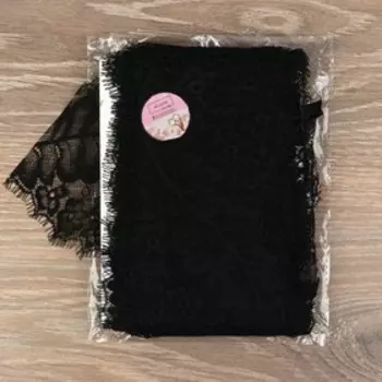 Кружево реснички, 100 мм × 9 ± 0,5 м, в бобине 3 шт по 3 м, цвет чёрный