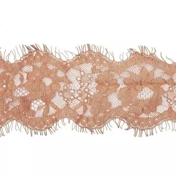 Кружево реснички 105 мм/30 м (по 3м) (067 кофе)