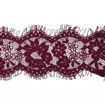 Кружево реснички 105 мм/30 м (по 3м) (178 бордовый)
