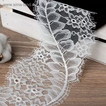 Кружево реснички, 110 мм × 9 ± 0,5 м, в бобине 3 шт по 3 м, цвет айвори