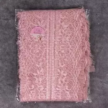 Кружево реснички, 110 мм × 9 ± 0,5 м, в бобине 3 шт по 3 м, цвет пудровый