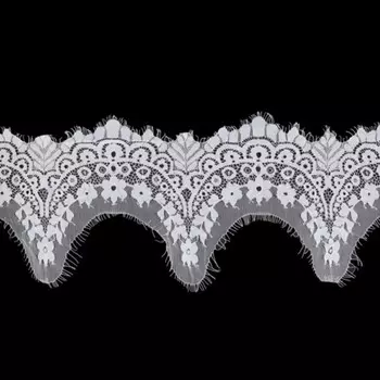 Кружево реснички 150 мм/30 м (по 3м) (001 белый)