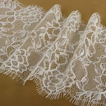 Кружево реснички, 165 мм 3 ± 0,5 м, цвет белый