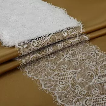 Кружево реснички, 190 мм 3 ± 0,5 м, цвет белый