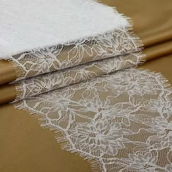 Кружево реснички, 200 мм 3 ± 0,5 м, цвет белый