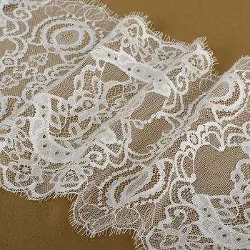 Кружево реснички, 210 мм 3 ± 0,5 м, цвет белый