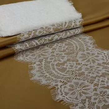 Кружево реснички, 215 мм 3 ± 0,5 м, цвет белый