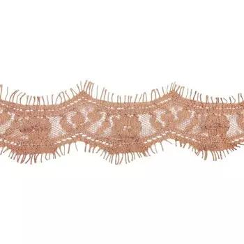 Кружево реснички 40 мм/30 м (по 3м) (067 кофе)