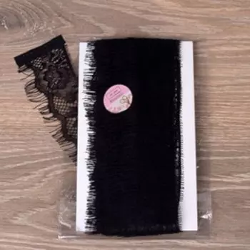 Кружево реснички, 50 мм × 9 ± 0,5 м, в бобине 3 шт по 3 м, цвет чёрный