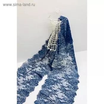 Кружево реснички, размер 22 см, цвет синий