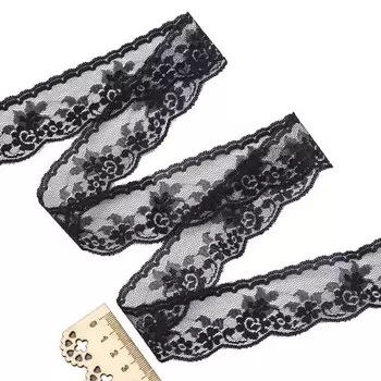 Кружево сетка 0623-1270, 3,9 см/13,71 м (чёрный)