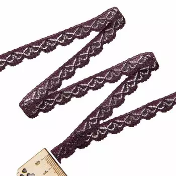 Кружево сетка 1,3 см/12,2 м (+/-2,2м) (тёмно-бордовый)