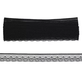 Кружево сетка 1,5 см/6,8 м (+/- 4 см) 0623-1234, чёрный