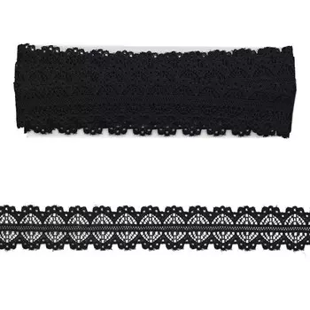 Кружево сетка 2,2 см/6,8 м (+/- 4 см) 0623-1227, чёрный