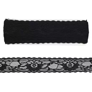 Кружево сетка 3,3 см/5 м (+/- 4 см) 0623-1175, чёрный