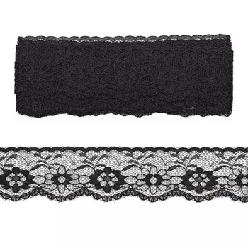 Кружево сетка 3,5 см/5 м (+/- 4 см) 0623-1023, чёрный