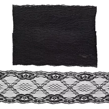 Кружево сетка 6,8 см/6,8 м (+/- 4 см) WL-84, чёрный