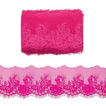 Кружево шантильи 20 см/15 м (ярко-розовый)