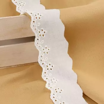 Кружево шитьё, 47 мм 13,7 ± 1 м, цвет белый