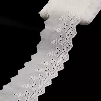 Кружево шитьё, 70 мм, 13.7±1 м, белое