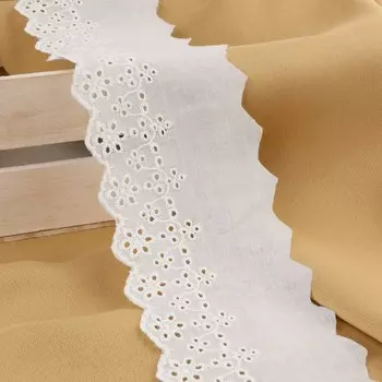 Кружево шитьё, 80 мм, 13.7±1 м, белое