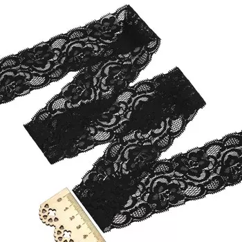 Кружево стрейч 2621, 45 м м /25м. (чёрный)