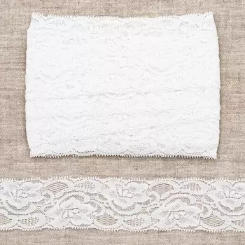 Кружево стрейч 45 мм/5 м (+/- 4 см) 0624-1002, белый