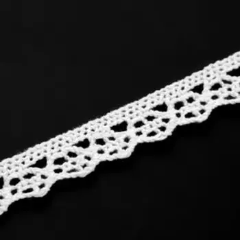 Кружево вязаное, 10 мм, 15±1 м, белое