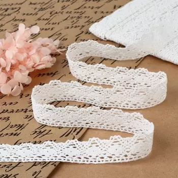 Кружево вязаное, 20 мм 10 ± 1 м, цвет белый