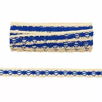 Кружево вязаное, 2,54 см/9 м (голубой)