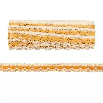 Кружево вязаное, 2,54 см/9 м (жёлтый)