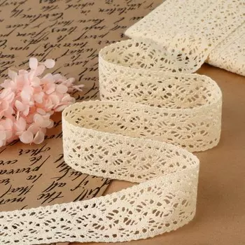 Кружево вязаное, 37 мм 10 ± 1 м, цвет бежевый