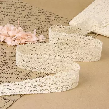 Кружево вязаное, 40 мм 10 ± 1 м, цвет бежевый